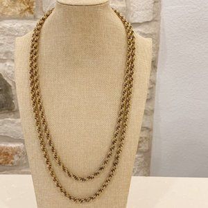 Gold-tone Long Thick Rope Chain Necklace.